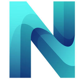 Logo de Nasdaq Club: Una letra N mayúscula en color azul cielo con detalles en blanco, simbolizando elegancia y confianza financiera.